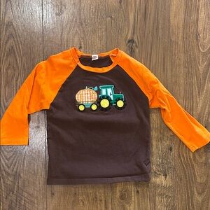 Kids' Brown and Orange Tractor Shirt